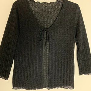 Poetry Clothing Tie Front Cardigan Sweater Black L